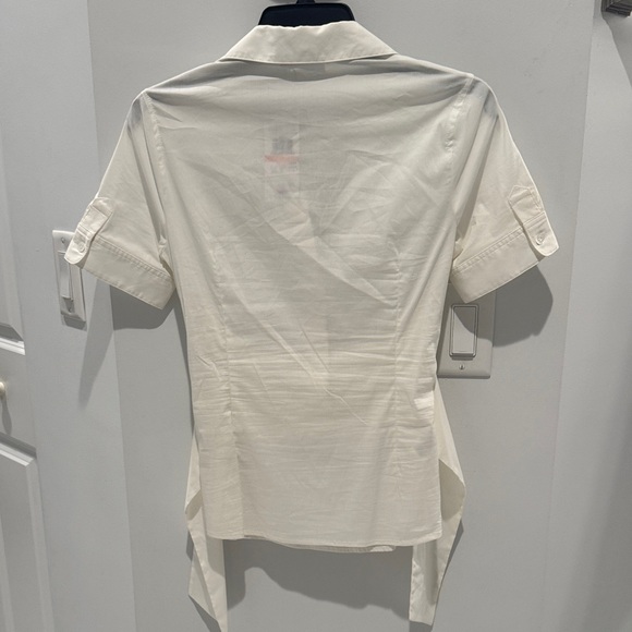 BCBGMaxAzria White Button Down Women's Shirt - Picture 3 of 5
